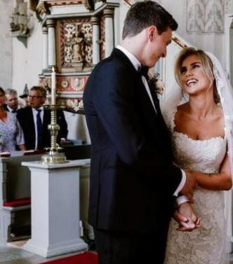 Maja Nilsson Lindelof and Victor Lindelof captured right after they officially became husband and wife.